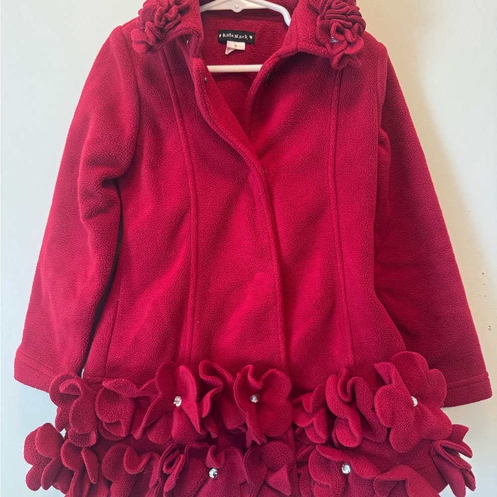 Kate Mack Red Fleece Size 6 Coat